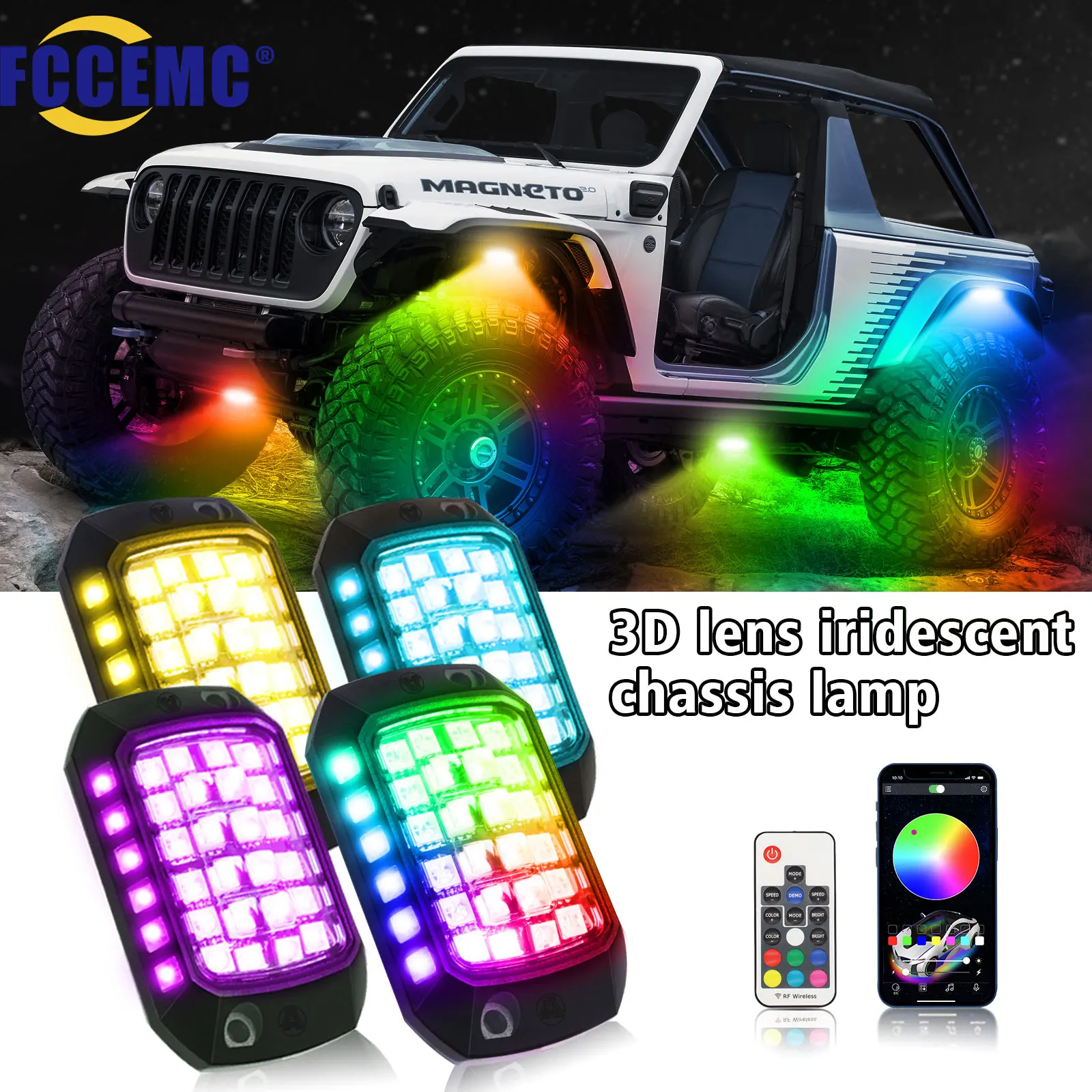 RGB светодиодные рок-светильники Flow Scan Remote APP Control 3D Lens Undergolw Декоративный атмосферный свет для бездорожья RZR SUV ATV UTV Jeep
RGB светодиодные рок-светильники Flow Scan Remote APP Control 3D Lens Undergolw Декоративный атмосферный свет для бездорожья RZR SUV ATV UTV Jeep