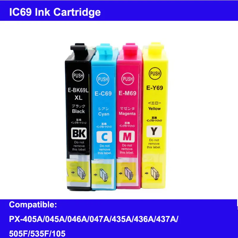 Совместимый картридж для принтера Epson IC69 ICBK69 ICC69 ICM69 ICY69 PX-436A PX-437A PX-505F PX-535F PX-105 (Япония)
Совместимый картридж для принтера Epson IC69 ICBK69 ICC69 ICM69 ICY69 PX-436A PX-437A PX-505F PX-535F PX-105 (Япония)