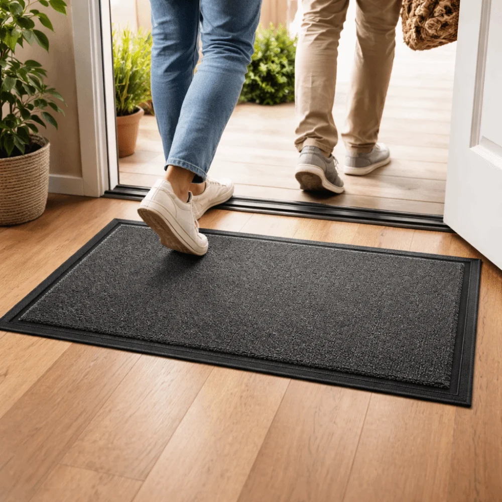 Коврик для входной двери, нескользящий, эластичный, износостойкий, утолщенный, сетчатый, для сбора грязи, водонепроницаемый, для пола, для гаража
Коврик для входной двери, нескользящий, эластичный, износостойкий, утолщенный, сетчатый, для сбора грязи, водонепроницаемый, для пола, для гаража