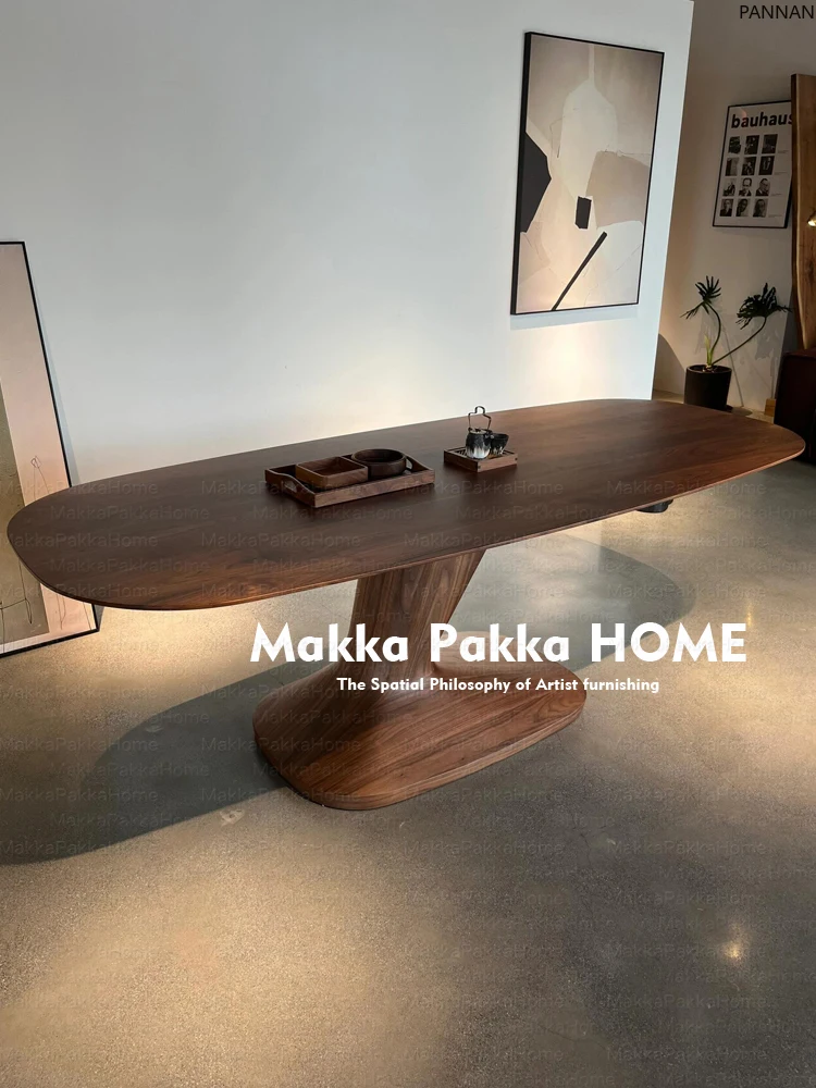 Oval solid wood dining table designer creative high-end special-shaped dining table high-end desk
Oval solid wood dining table designer creative high-end special-shaped dining table high-end desk