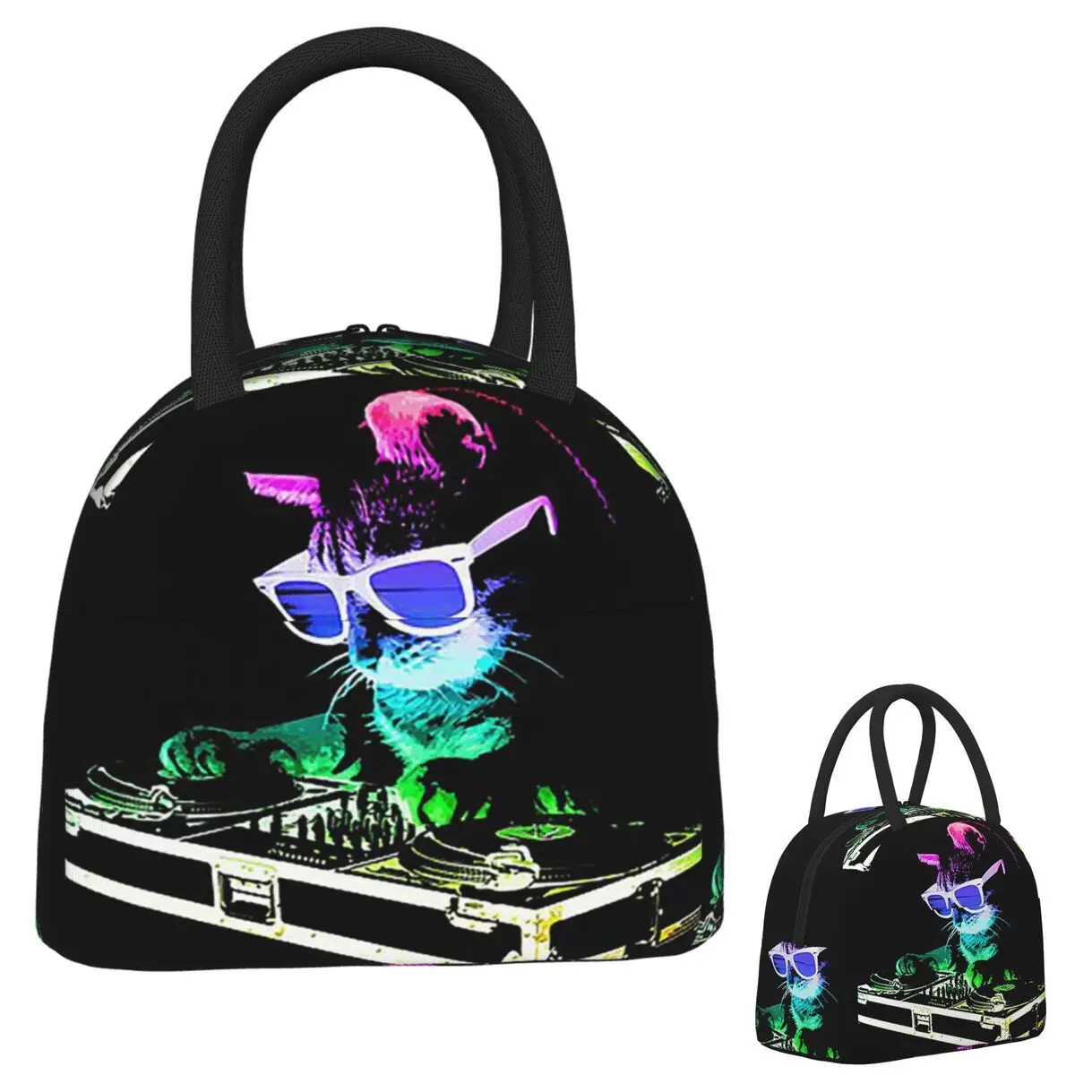 House Cat Rainbow Dj Kitty Insulated Lunch Bag for Women Children Portable Food Boxes Thermal Lunch Box Tote
House Cat Rainbow Dj Kitty Insulated Lunch Bag for Women Children Portable Food Boxes Thermal Lunch Box Tote