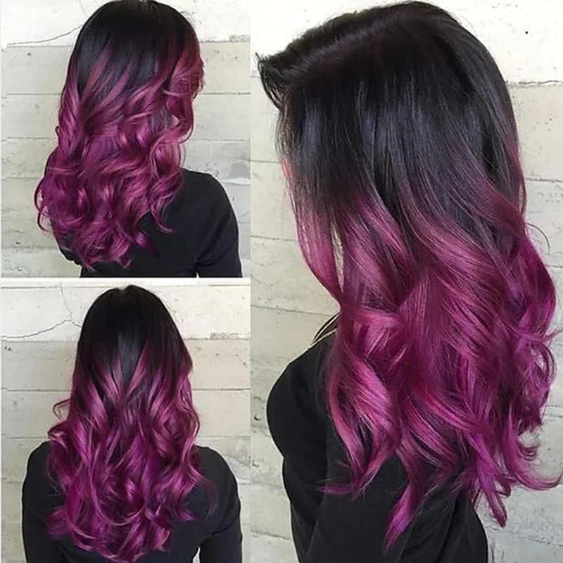Synthetic Heat Resistant Black to Purple Ombre Women Long Wavy Hair Wig for Party Costume Halloween
Synthetic Heat Resistant Black to Purple Ombre Women Long Wavy Hair Wig for Party Costume Halloween