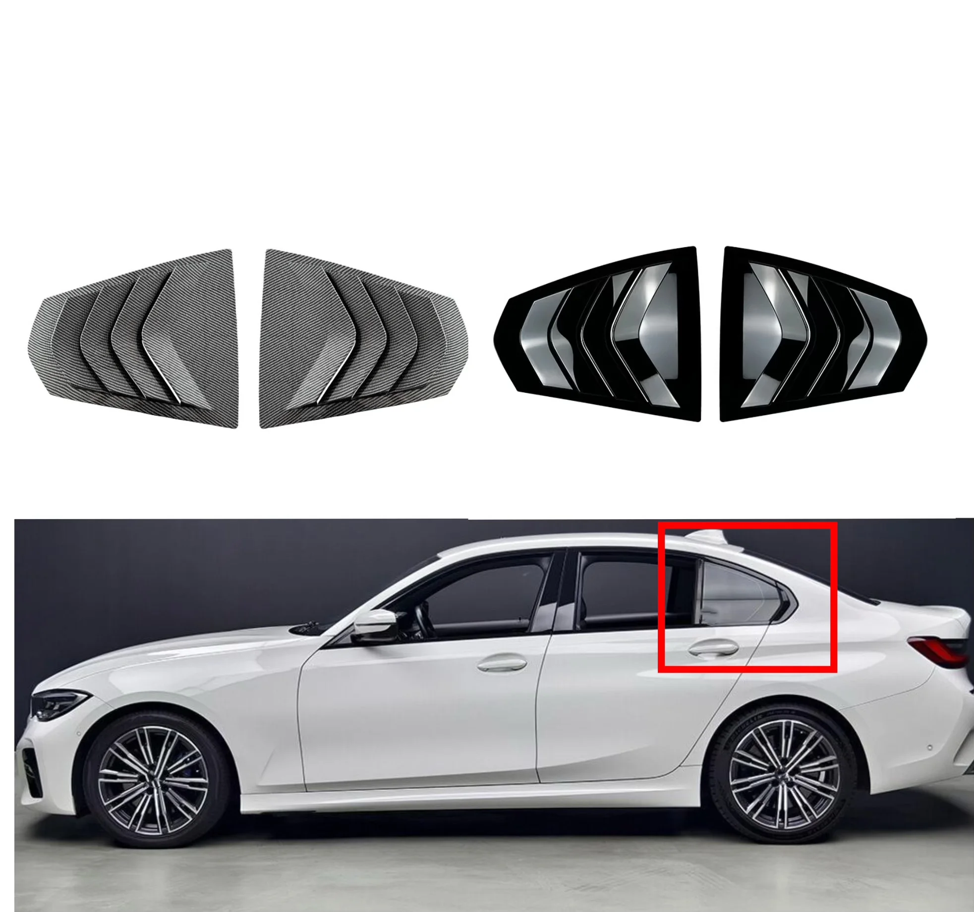 Rear Window Side Louver Shutter Trim For BMW 3 Series G20 320i 325i 330i M340i 2019 2020 2021-2023 Trim Sticker Vent Scoop ABS
Rear Window Side Louver Shutter Trim For BMW 3 Series G20 320i 325i 330i M340i 2019 2020 2021-2023 Trim Sticker Vent Scoop ABS