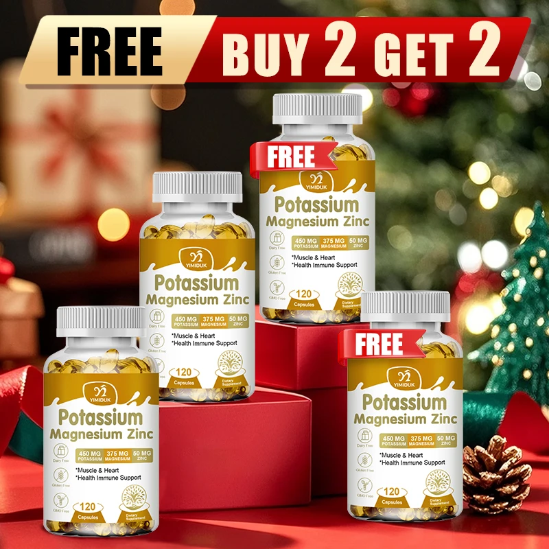 Buy 2 Get 2 Free! Potassium Magnesium Zinc Complex Capsules, Support Potassium Heart Health, Sleep Aid, Immune Booster, Non-Gmo
Buy 2 Get 2 Free! Potassium Magnesium Zinc Complex Capsules, Support Potassium Heart Health, Sleep Aid, Immune Booster, Non-Gmo