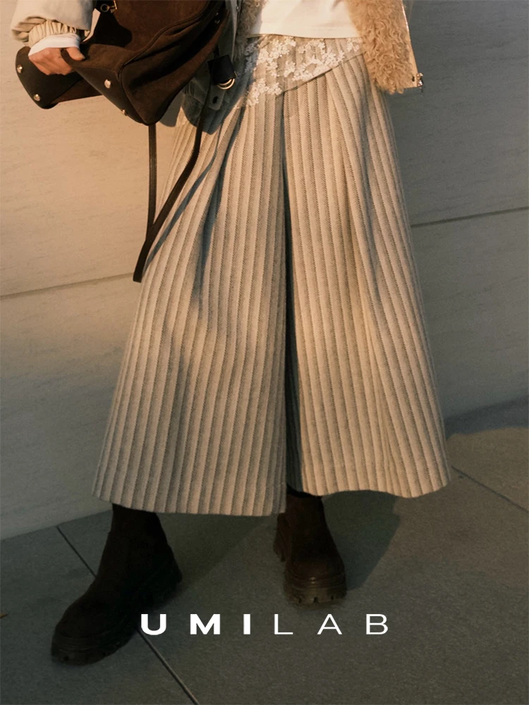 UMILAB Casual Woolen Pants Striped A-Line Nine Points Elastic Waist Design Women's Winter Faion Ladies' Premium Clothing
UMILAB Casual Woolen Pants Striped A-Line Nine Points Elastic Waist Design Women's Winter Faion Ladies' Premium Clothing