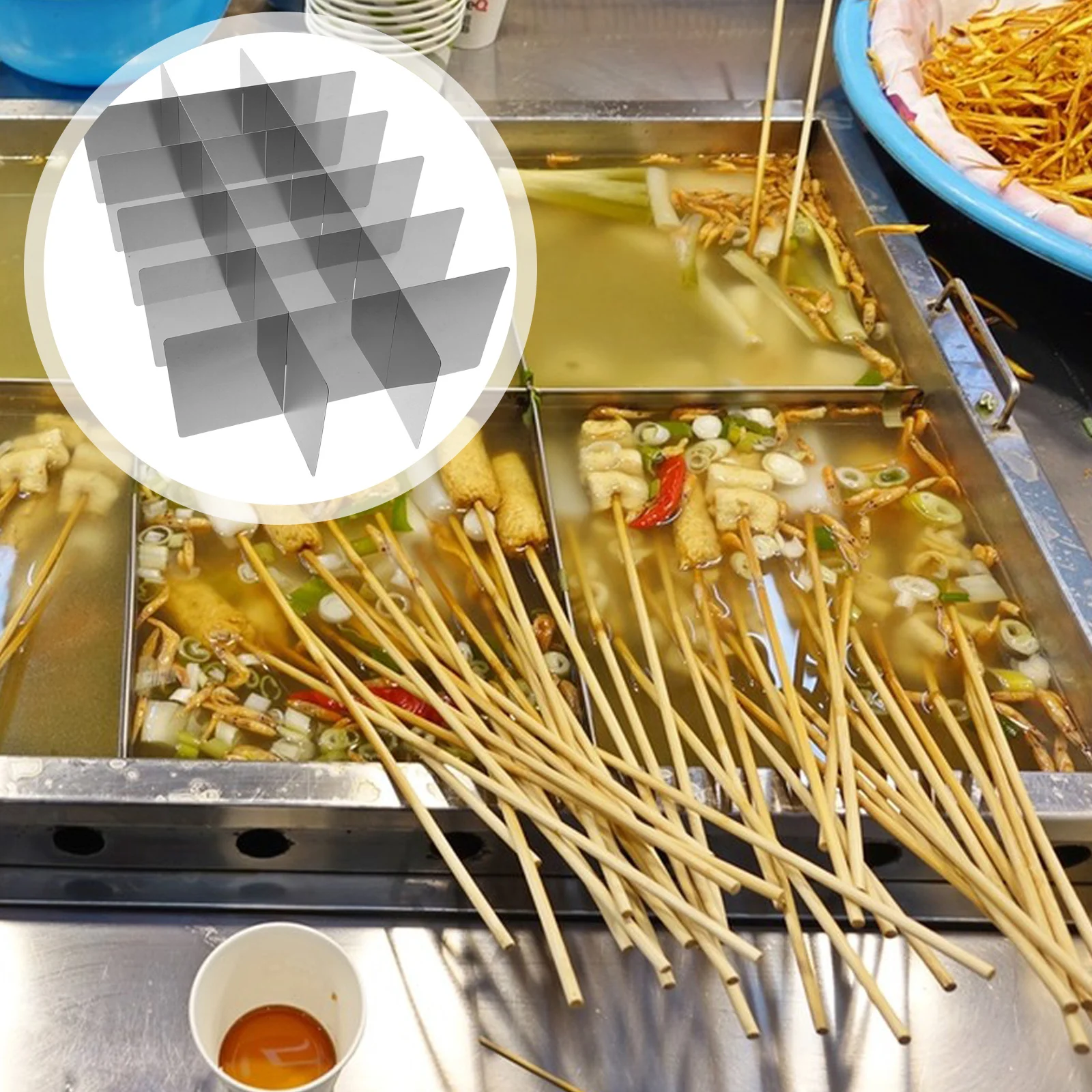 Утолщенный металлический разделитель кастрюли для приготовления горячей кастрюли, шампуры Oden, несколько отделений, эффективное ровное распределение тепла
Утолщенный металлический разделитель кастрюли для приготовления горячей кастрюли, шампуры Oden, несколько отделений, эффективное ровное распределение тепла