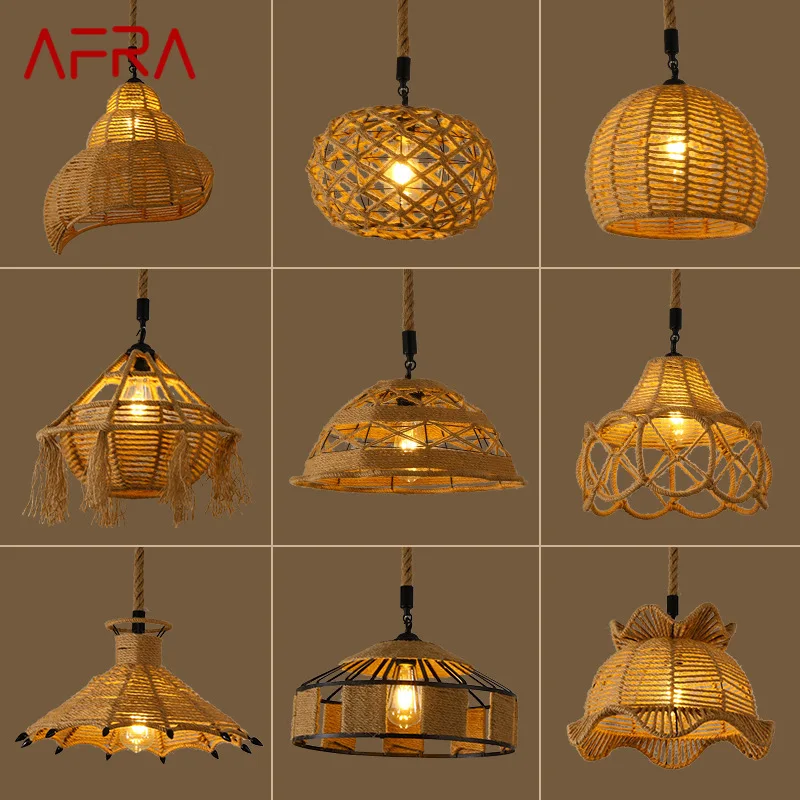 AFRA American Style Retrohemp Rope Chandelier Nostalgic Loft Industrial Style Internet Cafe Restaurant Hot Pot Shop Pendant
AFRA American Style Retrohemp Rope Chandelier Nostalgic Loft Industrial Style Internet Cafe Restaurant Hot Pot Shop Pendant