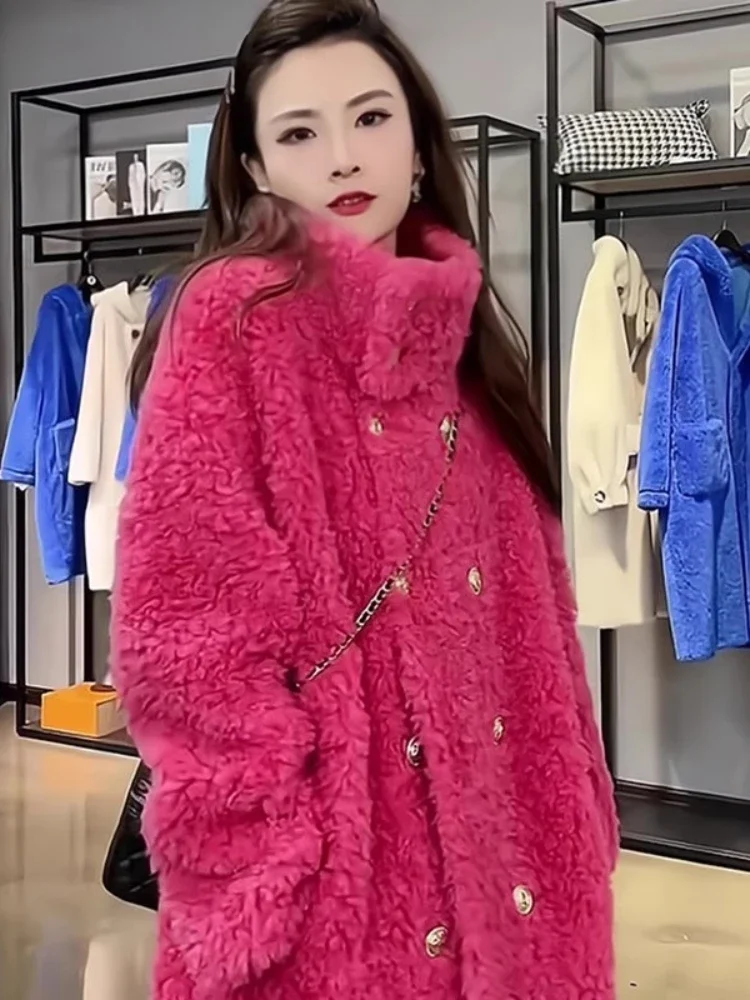 Fashion Paris Red Plush Coat Women's Autumn Winter New Women's Cashmere Mid-length Long-sleeved High-end Elegant Loose Cardigan
Fashion Paris Red Plush Coat Women's Autumn Winter New Women's Cashmere Mid-length Long-sleeved High-end Elegant Loose Cardigan