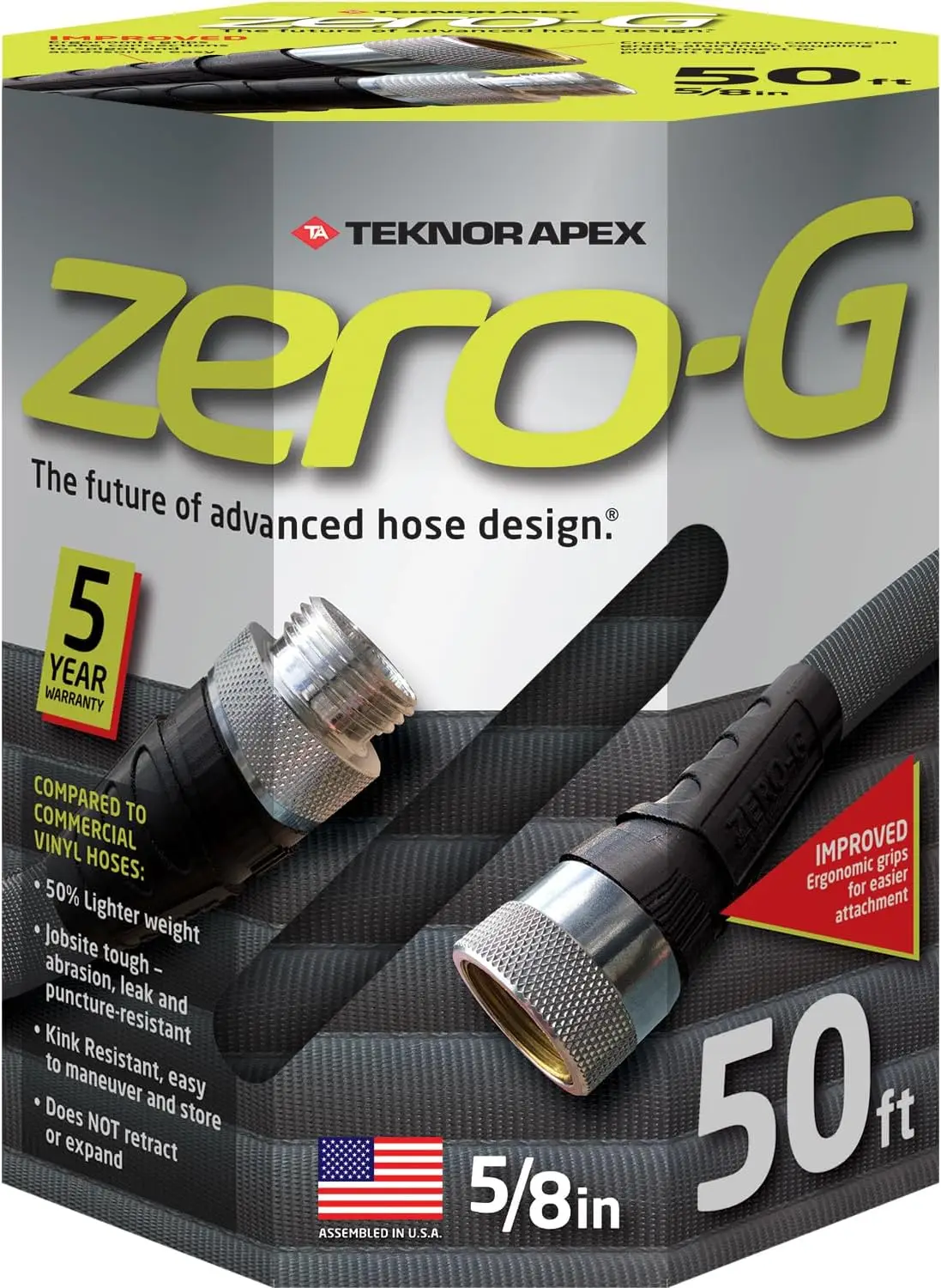 Lightweight Garden Hose, 5/8-Inch by 50-Feet, Ultra Flexible, Durable, Kink-Free, Lead Safe, Black
Lightweight Garden Hose, 5/8-Inch by 50-Feet, Ultra Flexible, Durable, Kink-Free, Lead Safe, Black