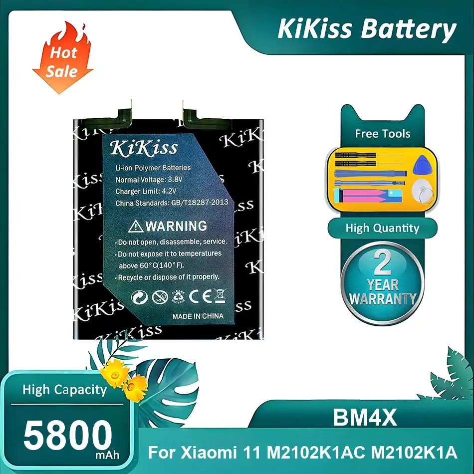 KiKiss Battery For Xiaomi 11 M2102K1AC M2102K1A,BM4X,5800mAh
KiKiss Battery For Xiaomi 11 M2102K1AC M2102K1A,BM4X,5800mAh