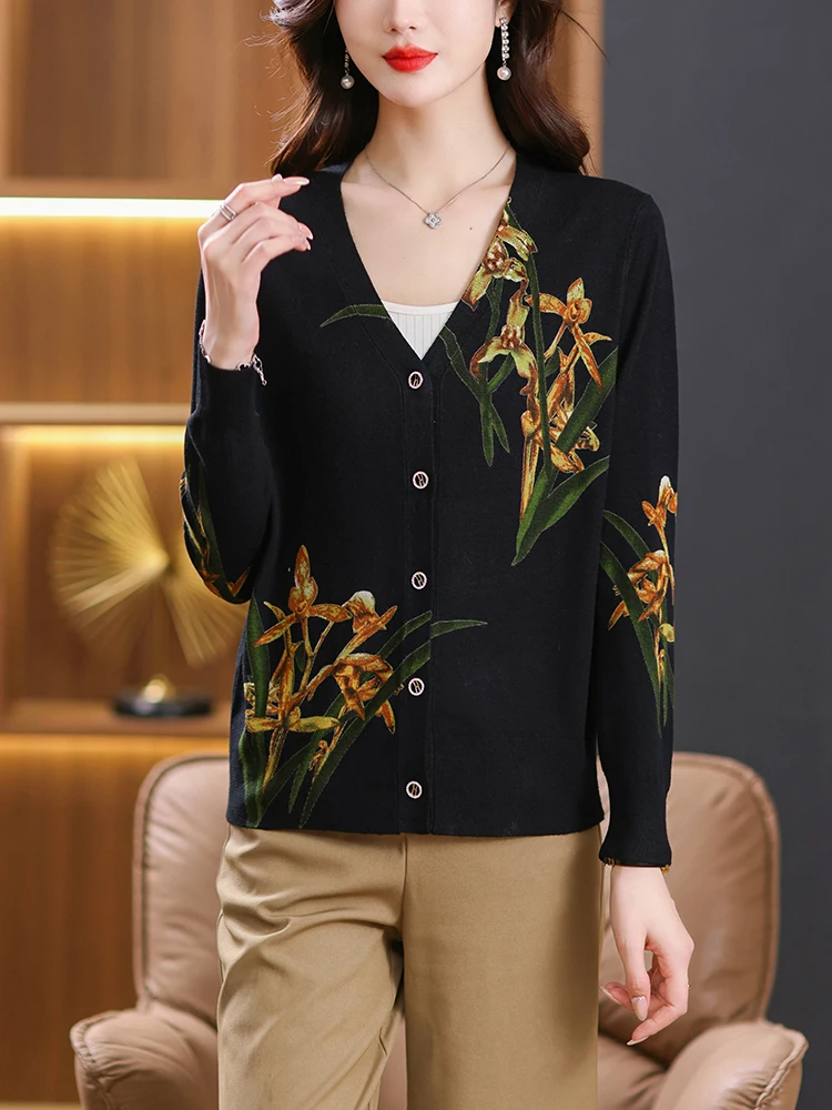 Print Sweater Women Autumn Korean Fashion Womens Clothing Cardigan High Quality Knitwears Single-breasted Cardigans
Print Sweater Women Autumn Korean Fashion Womens Clothing Cardigan High Quality Knitwears Single-breasted Cardigans