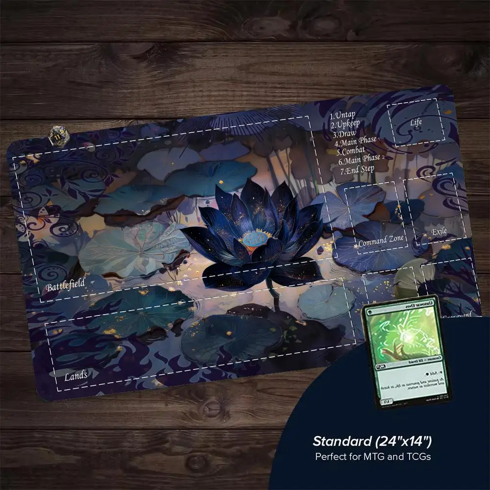 Darkness lotus Magic playmat rubber anti-slip edge locking pc accessories 35x60cm gaming mats Trading Card Game gamer desk mat
Darkness lotus Magic playmat rubber anti-slip edge locking pc accessories 35x60cm gaming mats Trading Card Game gamer desk mat