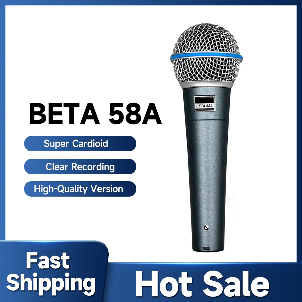 BETA 58A Supercardioid Dynamic Microphone For Stage Singing Professional Wired Microphone for Karaoke BBOX Recording Vocal
BETA 58A Supercardioid Dynamic Microphone For Stage Singing Professional Wired Microphone for Karaoke BBOX Recording Vocal