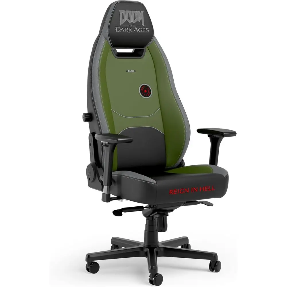 Gaming Chair: Doom Edition, High-Quality Leather, Ergonomic Adjustments, Lumbar Support, 4D Armrests, Official Bethesda Collecti
Gaming Chair: Doom Edition, High-Quality Leather, Ergonomic Adjustments, Lumbar Support, 4D Armrests, Official Bethesda Collecti