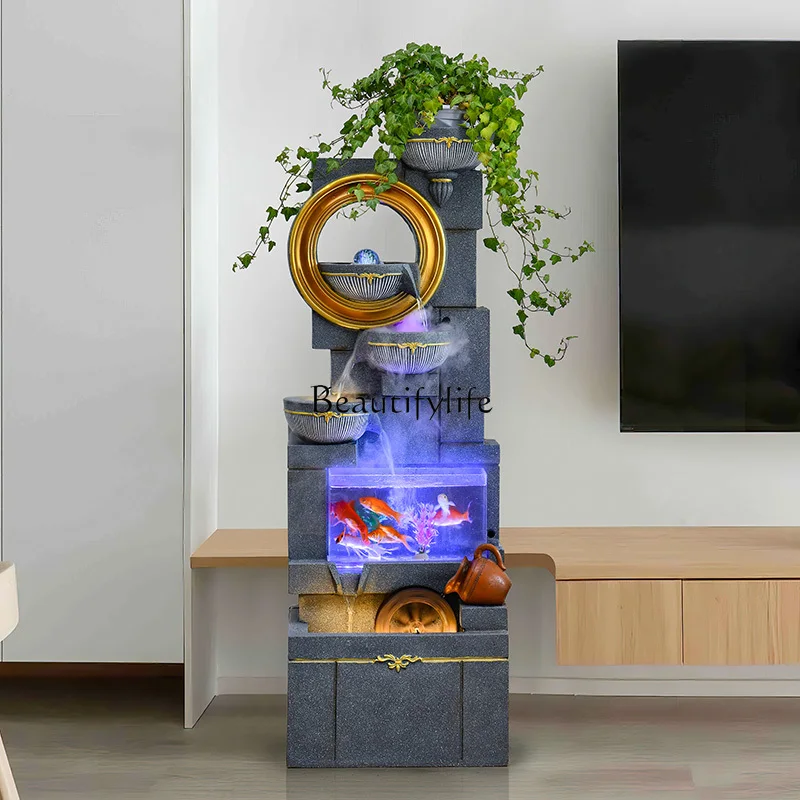 Flowing Water Ornament Circulating Water Wealth-Attracting Fish Tank Entrance Humidifier Water Curtain Wall Fountain
Flowing Water Ornament Circulating Water Wealth-Attracting Fish Tank Entrance Humidifier Water Curtain Wall Fountain
