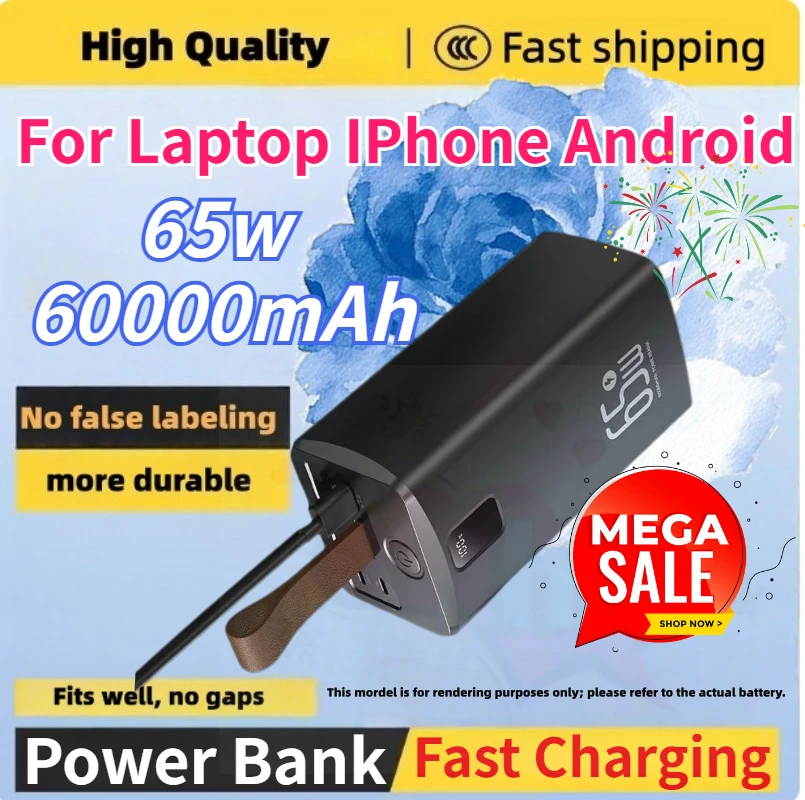 Brand New 60000mAh 65W Fast Charging Power Bank High Capacity Emergency External Battery for Laptop IPhone Android
Brand New 60000mAh 65W Fast Charging Power Bank High Capacity Emergency External Battery for Laptop IPhone Android