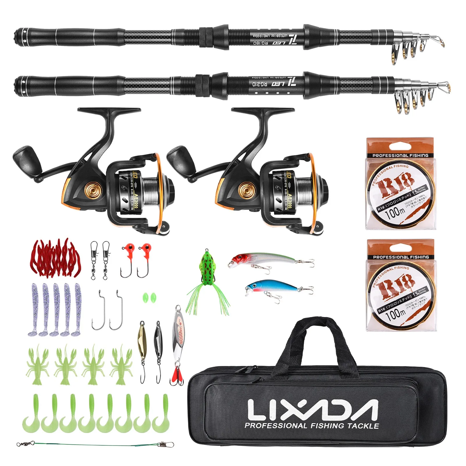 Fishing Rod Reel Combo Fiberglass Telescopic Fishing Rod Reel Fishing Line Lures Hooks Jigs Swivels Saltwater Freshwater Travel
Fishing Rod Reel Combo Fiberglass Telescopic Fishing Rod Reel Fishing Line Lures Hooks Jigs Swivels Saltwater Freshwater Travel