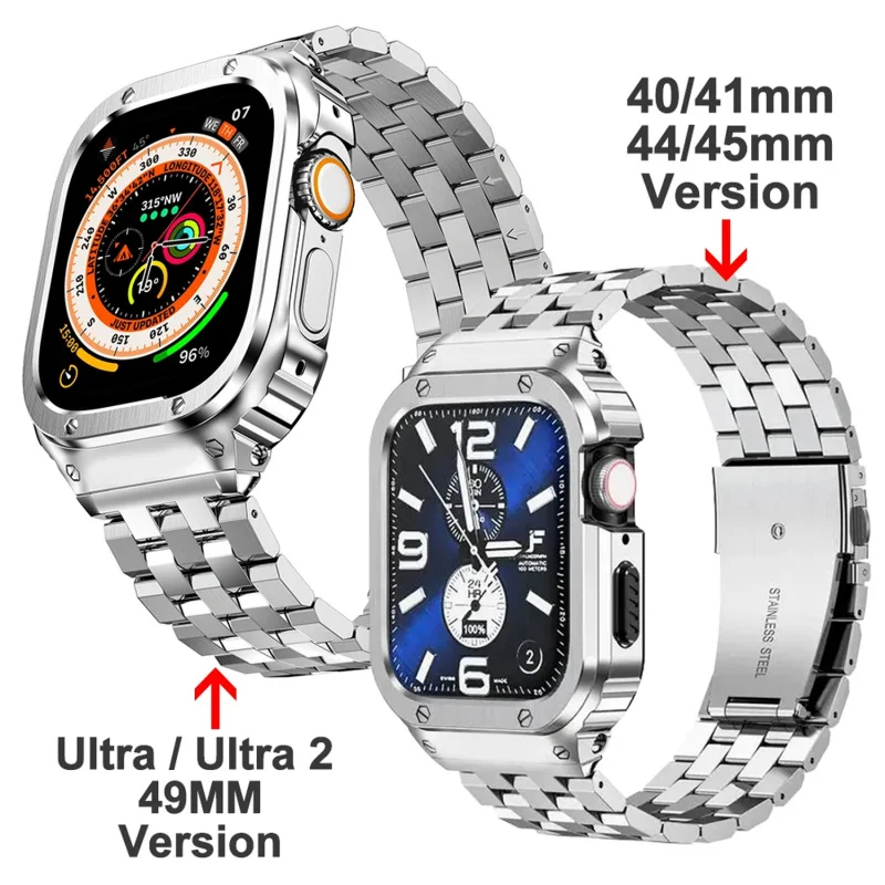 Stainless Steel Strap For Apple Watch Band Ultra 2 49mm 45mm 44mm Bumper Cover Accessories iwatch ultra series 9 7 6 SE 8 Case
Stainless Steel Strap For Apple Watch Band Ultra 2 49mm 45mm 44mm Bumper Cover Accessories iwatch ultra series 9 7 6 SE 8 Case