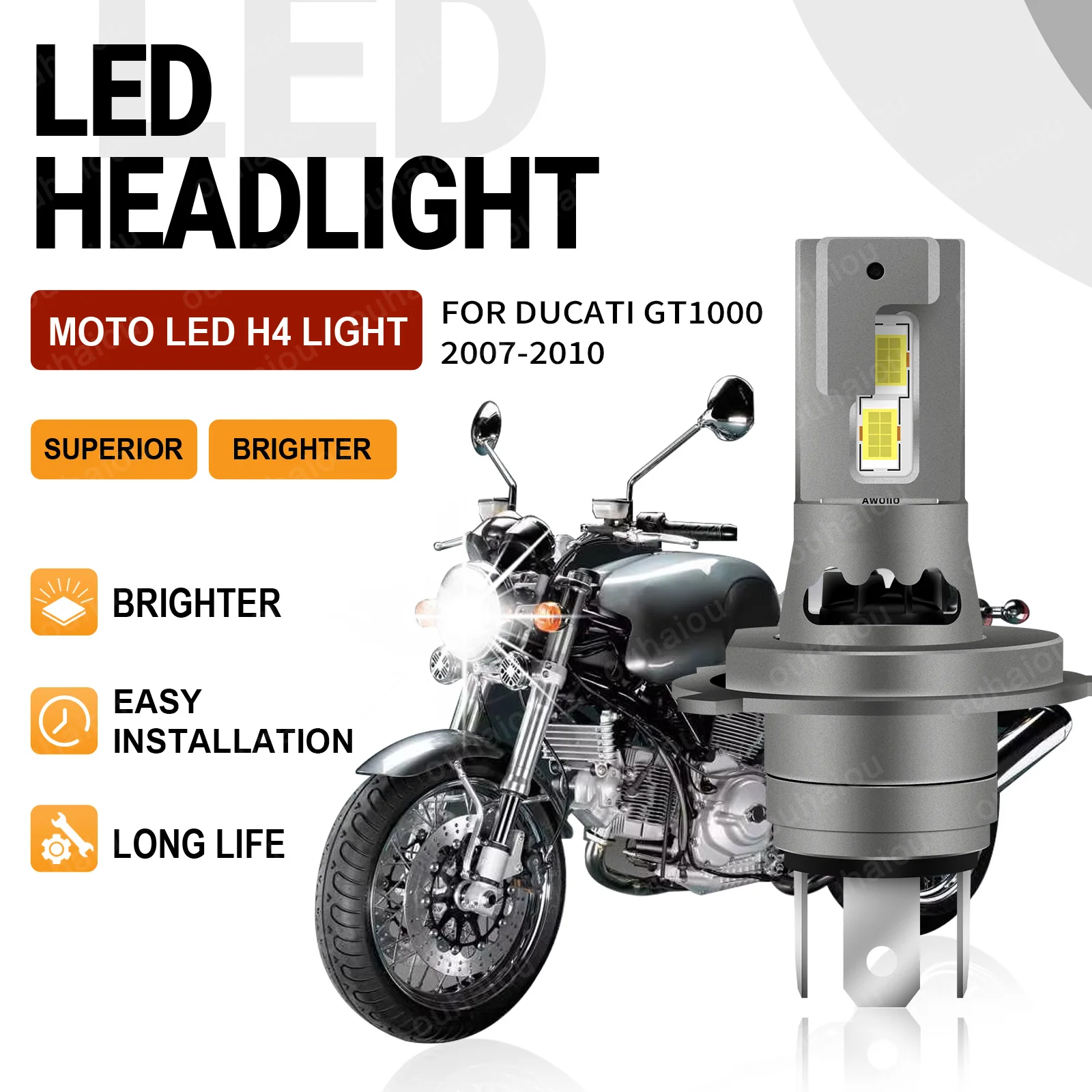 For Ducati GT1000 2007 2008 2009 2010 1PCS H4 Canbus LED Motorcycle Headlight CSP 3570 No Error Motorbike Headlamp Light Bulb
For Ducati GT1000 2007 2008 2009 2010 1PCS H4 Canbus LED Motorcycle Headlight CSP 3570 No Error Motorbike Headlamp Light Bulb