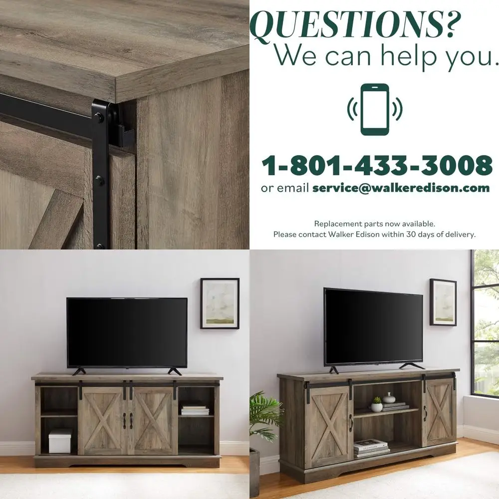 Grey Wash Sliding Barn Door TV Stand for 65 TVs, 58 Wide
Grey Wash Sliding Barn Door TV Stand for 65 TVs, 58 Wide