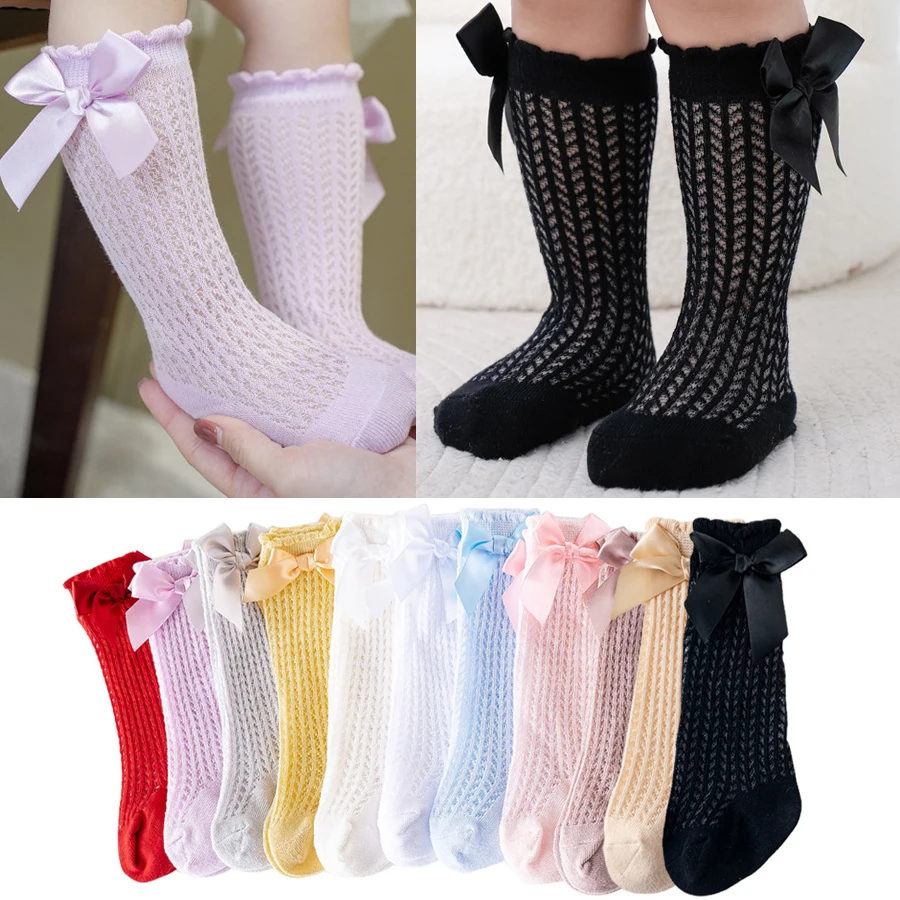 Baby Korean Bow Mesh Stockings Hollow Cotton Solid Color Princess Knee High Long Socks Newborn Infant Stockings for Little Girls
Baby Korean Bow Mesh Stockings Hollow Cotton Solid Color Princess Knee High Long Socks Newborn Infant Stockings for Little Girls