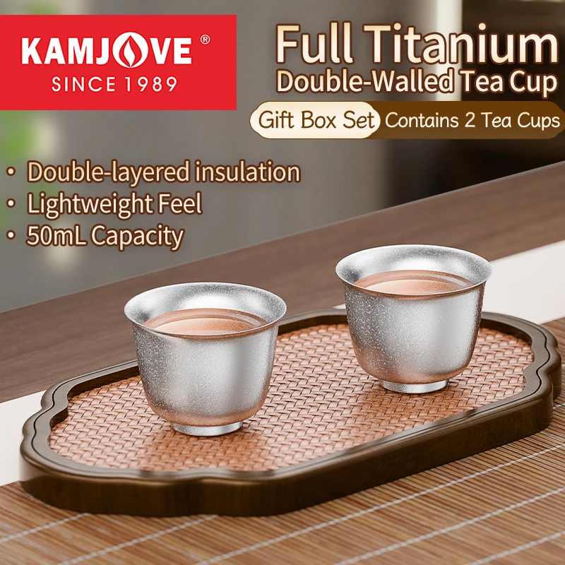 KAMJOVE Double-Wall Insulated Pure Titanium Gongfu Tea Cup Set,Ultra-Lightweight, Heat-Resistant Tasting Cups for Home Use 2pcs
KAMJOVE Double-Wall Insulated Pure Titanium Gongfu Tea Cup Set,Ultra-Lightweight, Heat-Resistant Tasting Cups for Home Use 2pcs