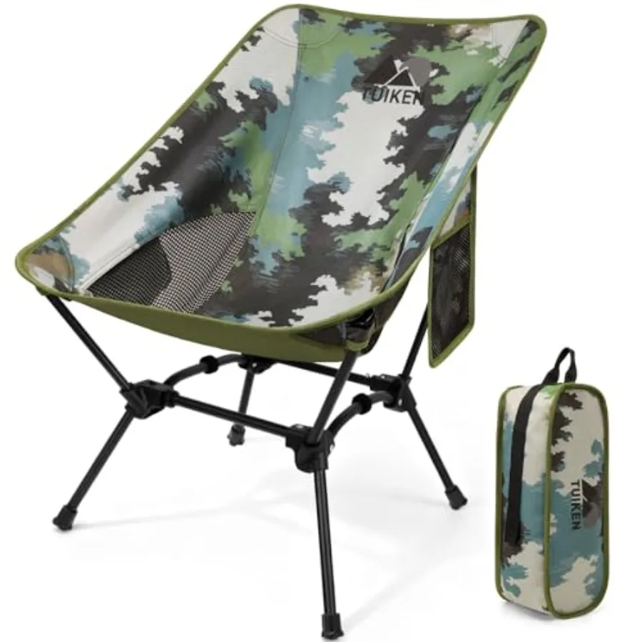 Ultralight Camping Chair for Backpacking, Camo Nylon Chair with Cup Holder Storage Bag, Lightweight Compact Folding Chair for H
Ultralight Camping Chair for Backpacking, Camo Nylon Chair with Cup Holder Storage Bag, Lightweight Compact Folding Chair for H