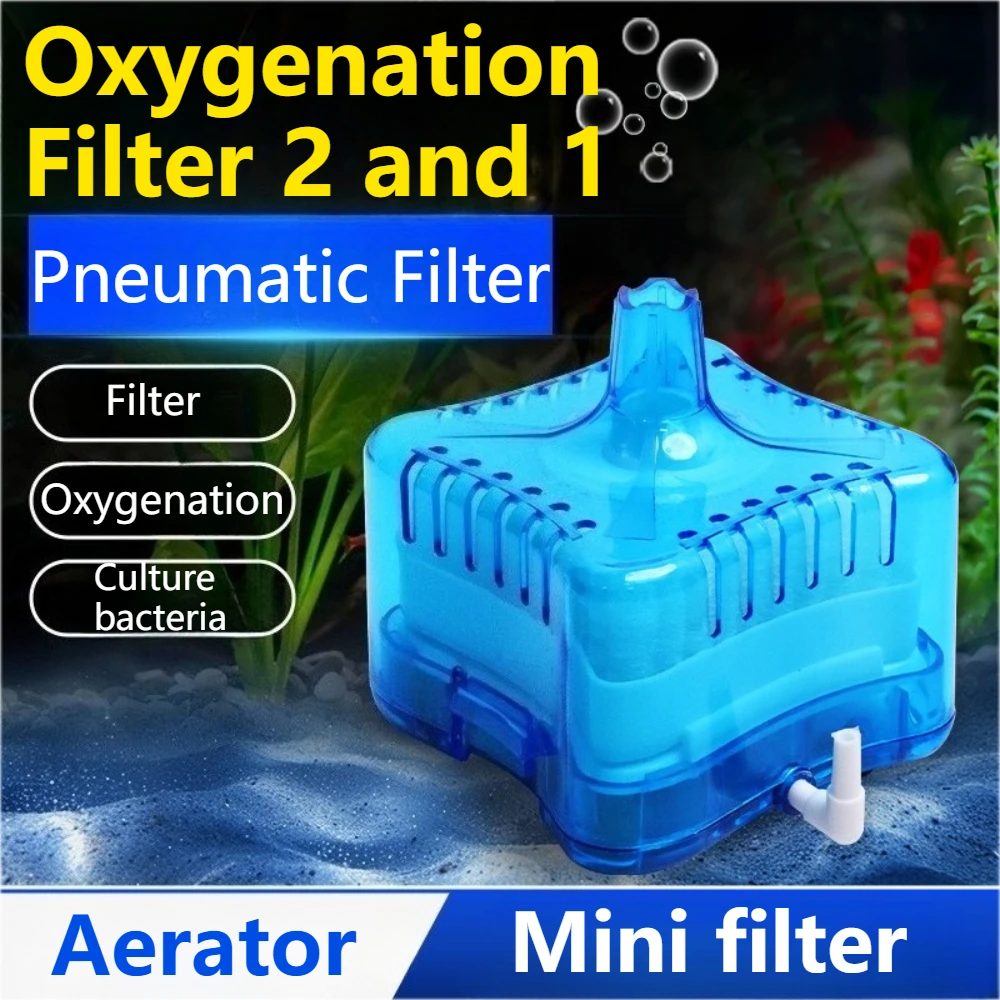 2-in-1 Aquarium Filter Aerator Mini Pneumatic Filter Fish Tank Air Stone Oxygen Pump Water Cleaning Aquarium Accessories
2-in-1 Aquarium Filter Aerator Mini Pneumatic Filter Fish Tank Air Stone Oxygen Pump Water Cleaning Aquarium Accessories