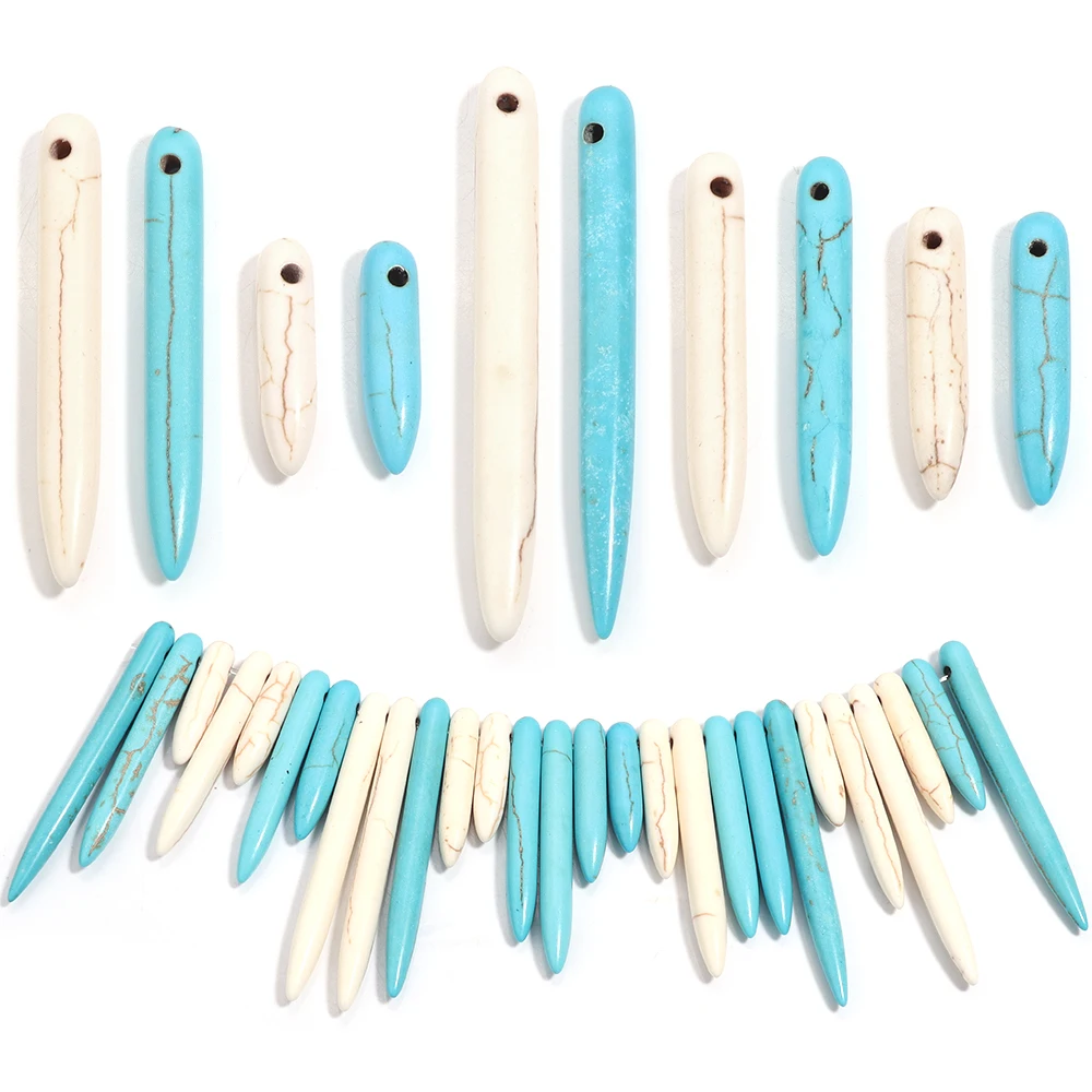 30pcs Natural Stone Pendant Steel Needle Shaped Turquoise Charms For Jewelry Making DIY Necklace Earrings Accessories
30pcs Natural Stone Pendant Steel Needle Shaped Turquoise Charms For Jewelry Making DIY Necklace Earrings Accessories