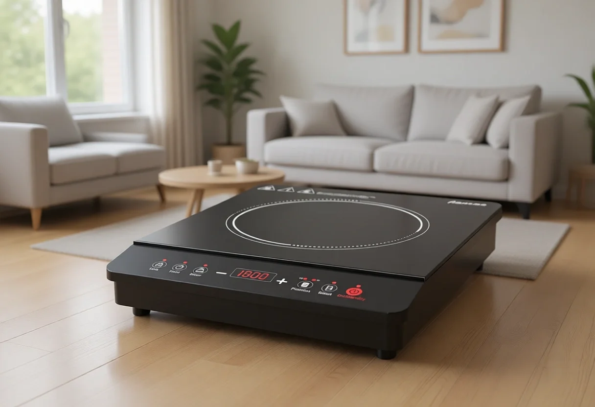 Portable Induction Cooktop 1800W 10 Temp Levels Timer Auto Shut Off Touch Panel LED Display Pot Detection Child Lock
Portable Induction Cooktop 1800W 10 Temp Levels Timer Auto Shut Off Touch Panel LED Display Pot Detection Child Lock