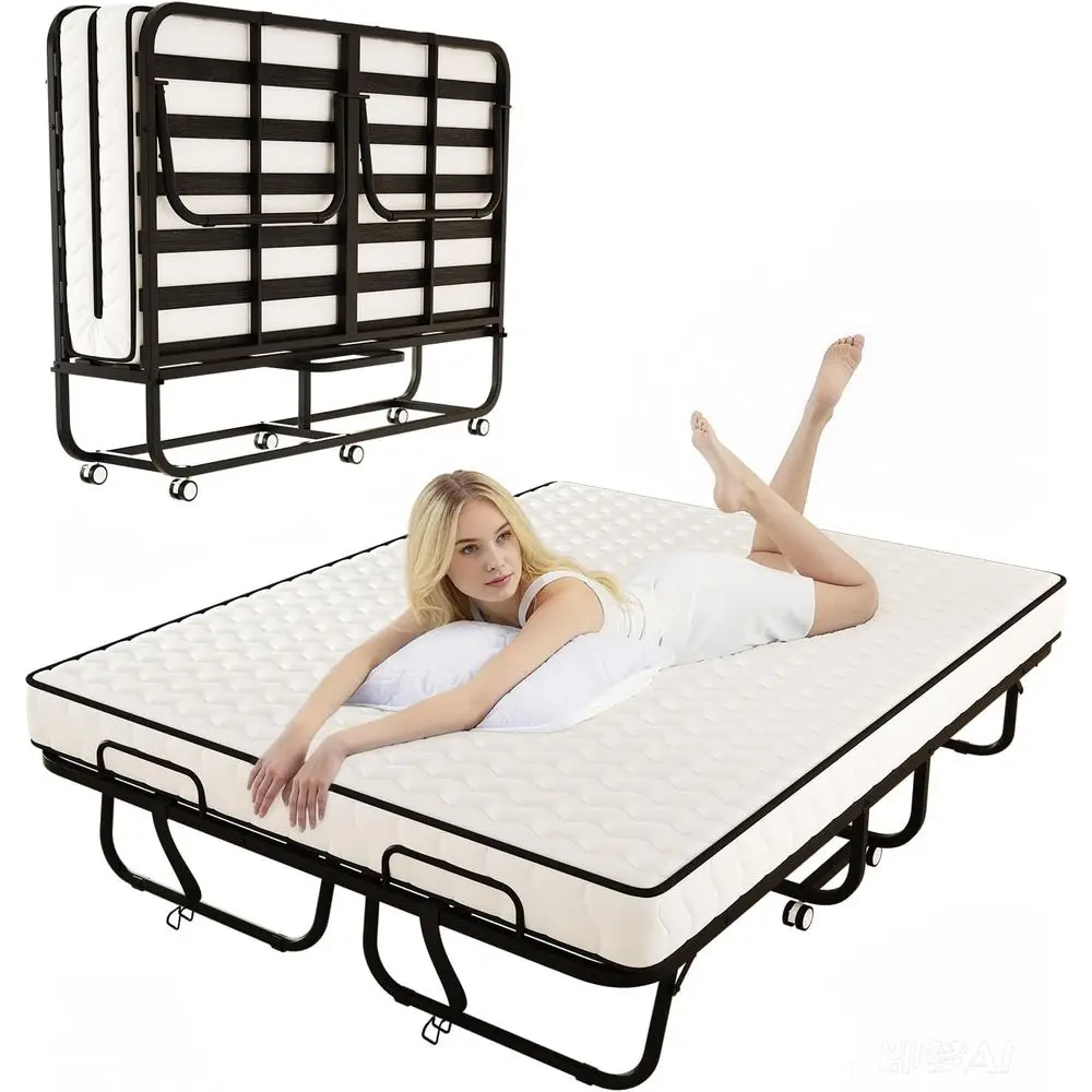 Extra Large 79x59 Memory Foam Mattress with Wooden & Steel Frame, Comfortable Rollaway Bed for Spacious Sleep
Extra Large 79x59 Memory Foam Mattress with Wooden & Steel Frame, Comfortable Rollaway Bed for Spacious Sleep