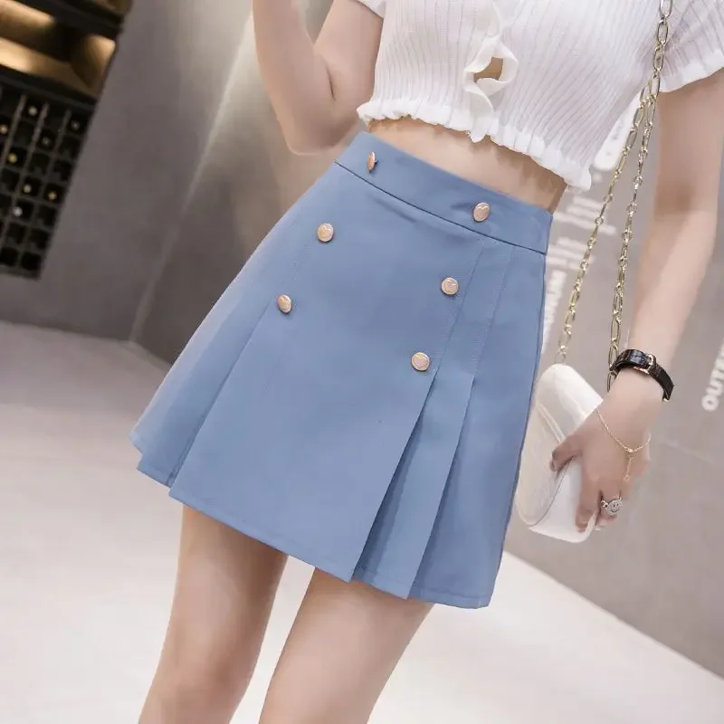 Korean pleated skirt women's summer new high waist slim exposure-proof double-breasted A-line skirt fashion temperament skirt.
Korean pleated skirt women's summer new high waist slim exposure-proof double-breasted A-line skirt fashion temperament skirt.