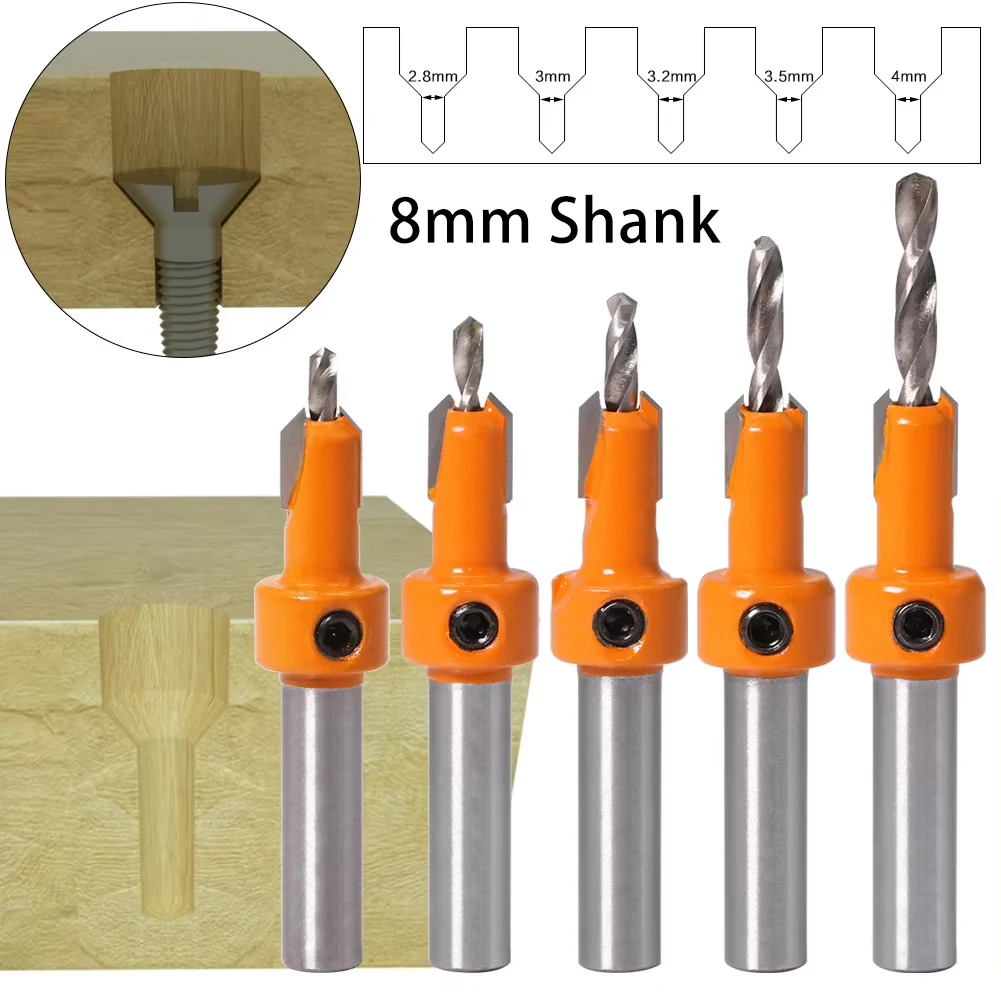 8mm Shank Woodworking Countersink Drill Bit Taper Hole Step Drill Alloy Head for Wood Screw Installation Self Tapping Drilling
8mm Shank Woodworking Countersink Drill Bit Taper Hole Step Drill Alloy Head for Wood Screw Installation Self Tapping Drilling