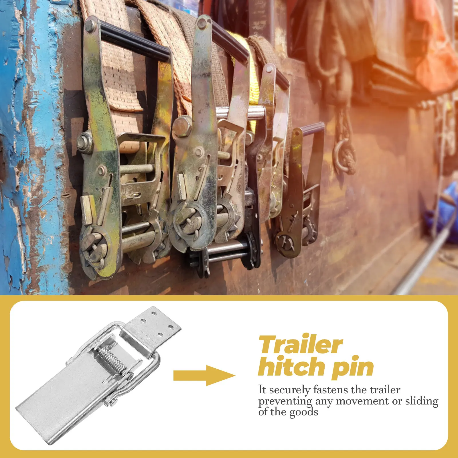 Trailer Latch Locking Accessory Heavy Duty Metal Hasp Lock Secure Cargo Truck Trailer Door Locking Coupler Pin Hitch Pin Lock
Trailer Latch Locking Accessory Heavy Duty Metal Hasp Lock Secure Cargo Truck Trailer Door Locking Coupler Pin Hitch Pin Lock