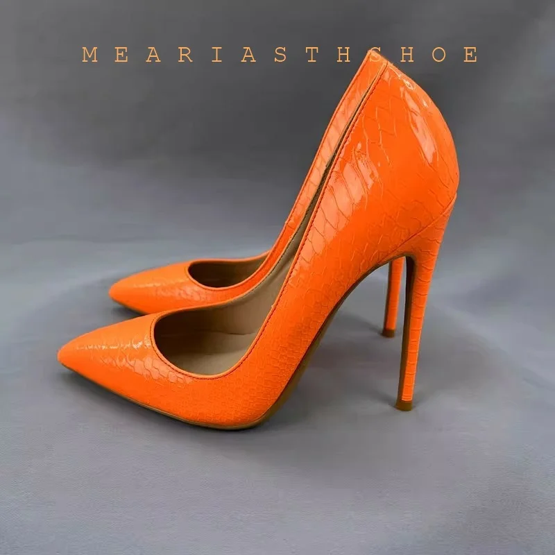 sexy Orange snakeskin high heel shoes 8CM 10CM 12CM thin heel shallow mouth single pumps soft leather dress wedding shoes
sexy Orange snakeskin high heel shoes 8CM 10CM 12CM thin heel shallow mouth single pumps soft leather dress wedding shoes