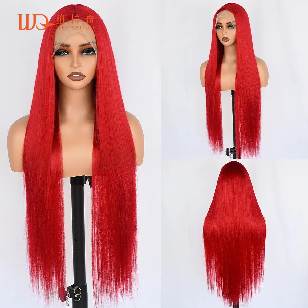 32 Inch True Red Straight Wig T Part Lace Front Glueless Heat Resistant Synthetic Wig 150% Density Natural Hairline for Women
32 Inch True Red Straight Wig T Part Lace Front Glueless Heat Resistant Synthetic Wig 150% Density Natural Hairline for Women