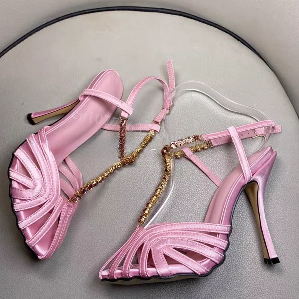 Satin Crystal Belt Sandals Hollow out Wine Glass Heels Shoes for Women Ankle Strap Fashion Shoes 2025 Zapatos Para Mujere
Satin Crystal Belt Sandals Hollow out Wine Glass Heels Shoes for Women Ankle Strap Fashion Shoes 2025 Zapatos Para Mujere