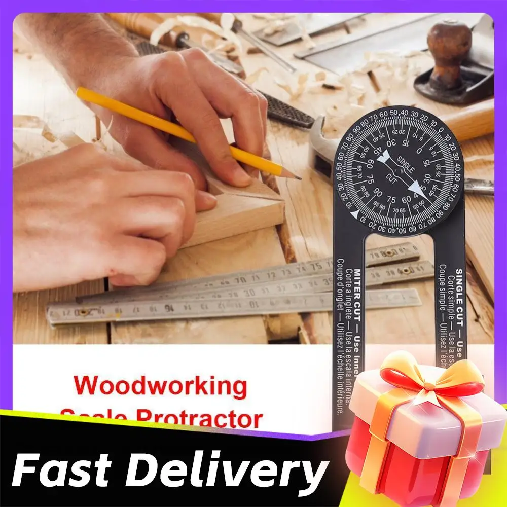 Miter Saw Protractor ABS Protractor Ruler Miter Saw Angle Level Meter Measuring Tool for Carpenters Plumbers Building