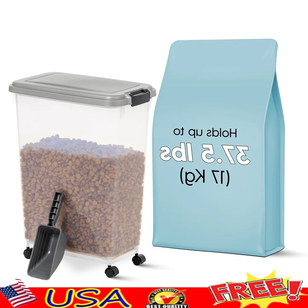 Airtight Pet Food Container 37.5L with Scoop Durable Storage Bin Dog Cat Food Easy Access Clear Body Wheeled Design
Airtight Pet Food Container 37.5L with Scoop Durable Storage Bin Dog Cat Food Easy Access Clear Body Wheeled Design
