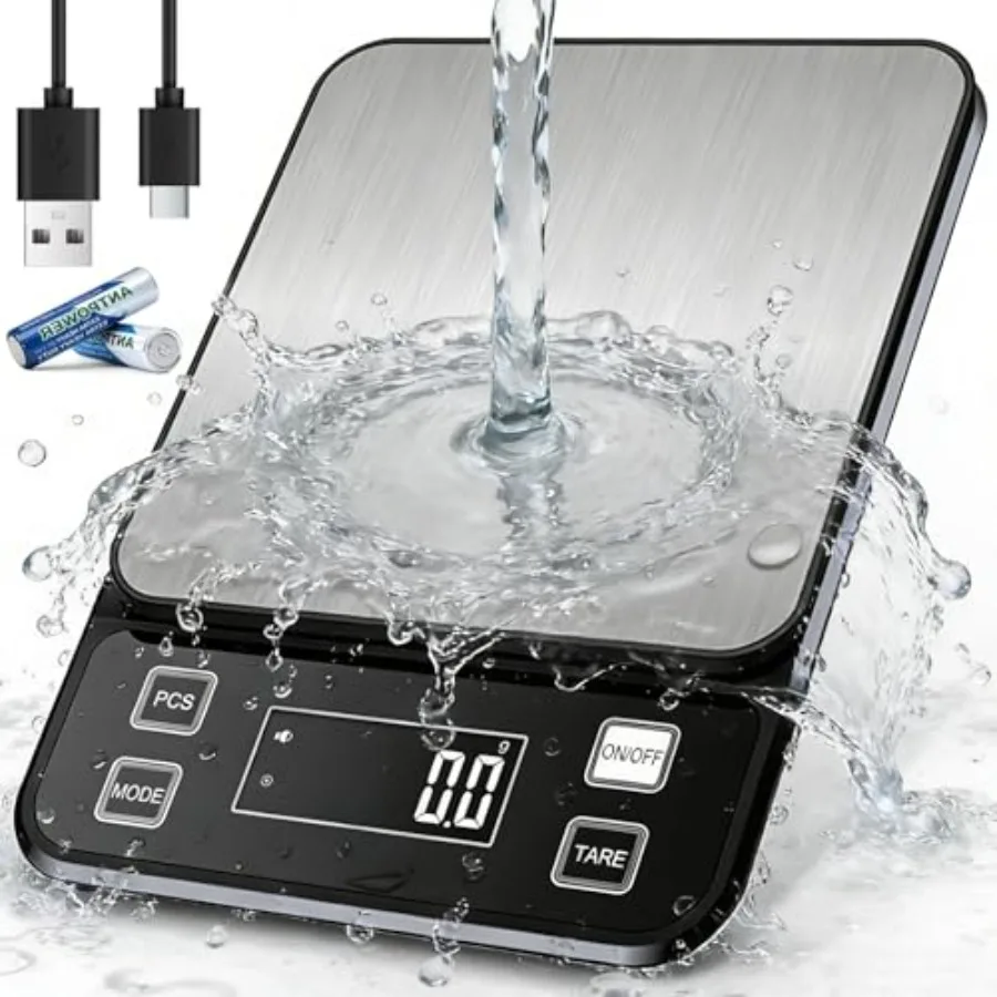 Waterproof Kitchen Scale, 5kg/11lb Food Scale Precisely Measures Grams and oz for Baking and Cooking, Stainless Stee Digital Sc
Waterproof Kitchen Scale, 5kg/11lb Food Scale Precisely Measures Grams and oz for Baking and Cooking, Stainless Stee Digital Sc