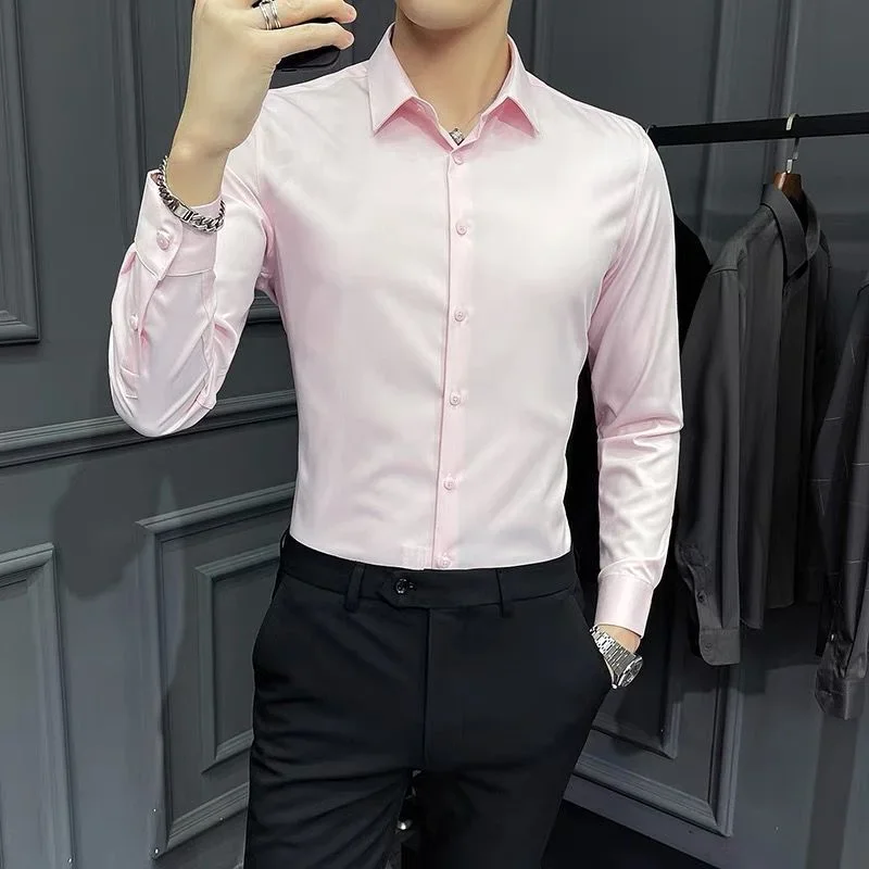 Shirts And Blouses For Men Red Business Man Tops Plain Clothing Muscle S Aesthetic With Collar Silk Elegant Sleeves Asia Luxury
Shirts And Blouses For Men Red Business Man Tops Plain Clothing Muscle S Aesthetic With Collar Silk Elegant Sleeves Asia Luxury