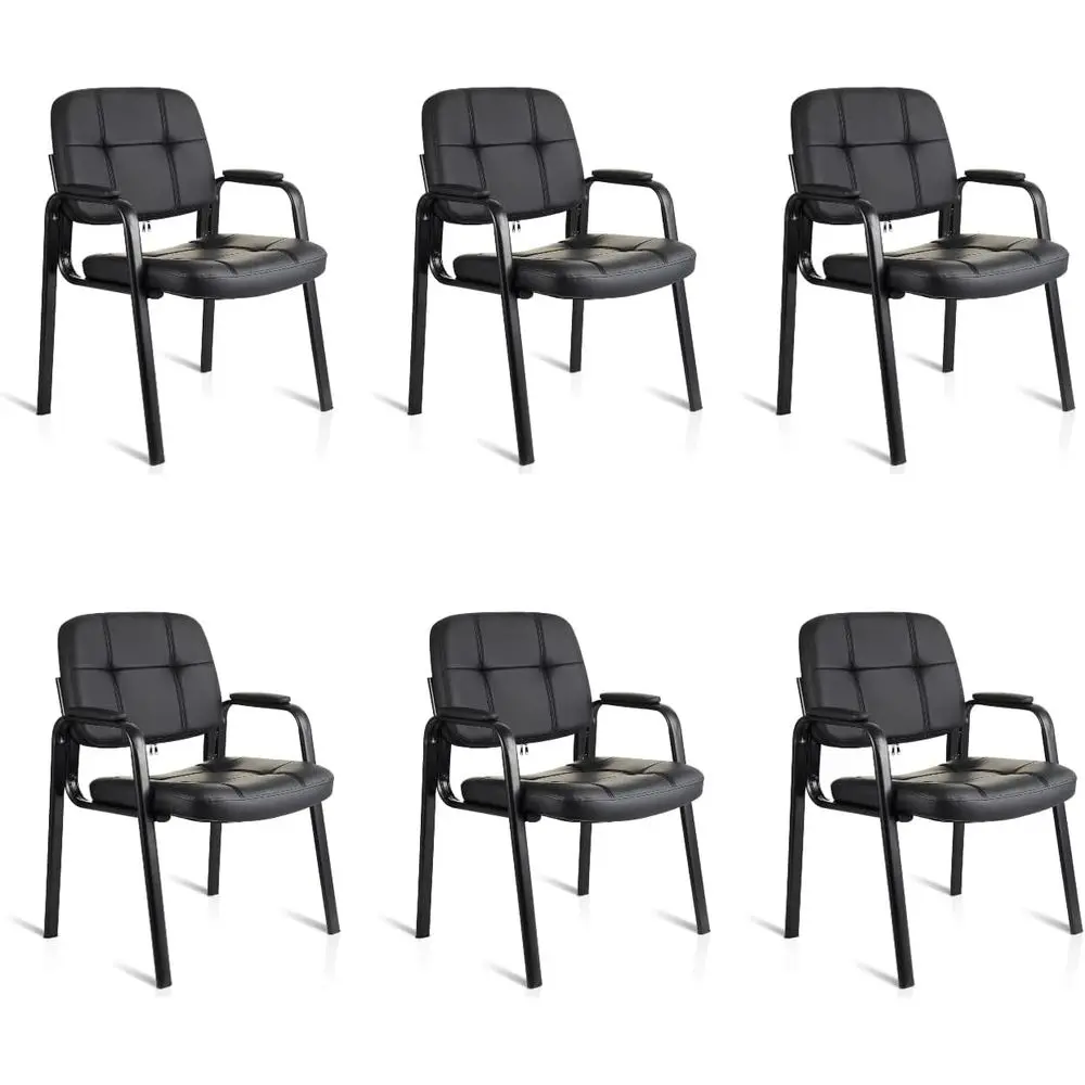 Leather Padded Arm Chairs with No Wheels for Office Reception and Conference Desk, 6-Pack, Black Sled Base
Leather Padded Arm Chairs with No Wheels for Office Reception and Conference Desk, 6-Pack, Black Sled Base