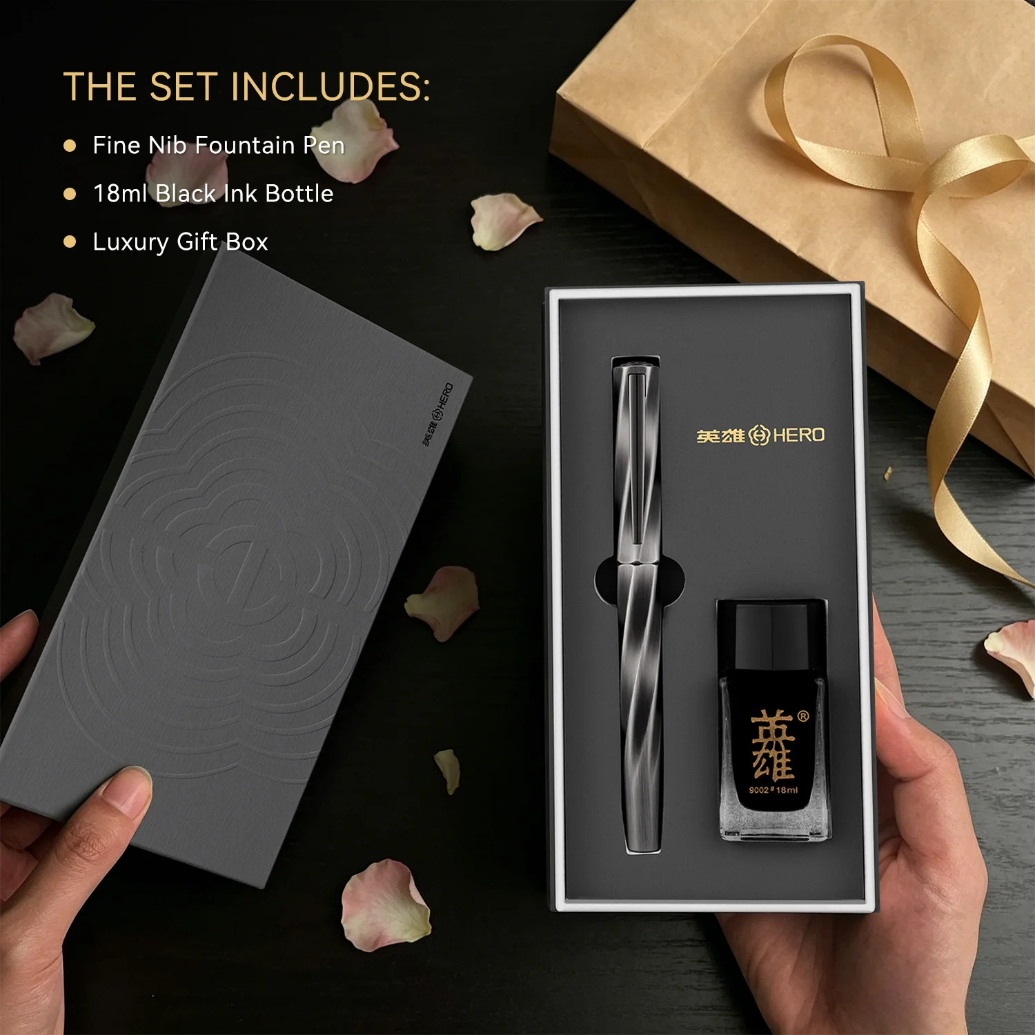 Hero 505A Fountain Pen With Ink Set 0.5mm Iridium Fine Nib Rotary Absorber Metal Body Business Gift Office Student Stationery
Hero 505A Fountain Pen With Ink Set 0.5mm Iridium Fine Nib Rotary Absorber Metal Body Business Gift Office Student Stationery