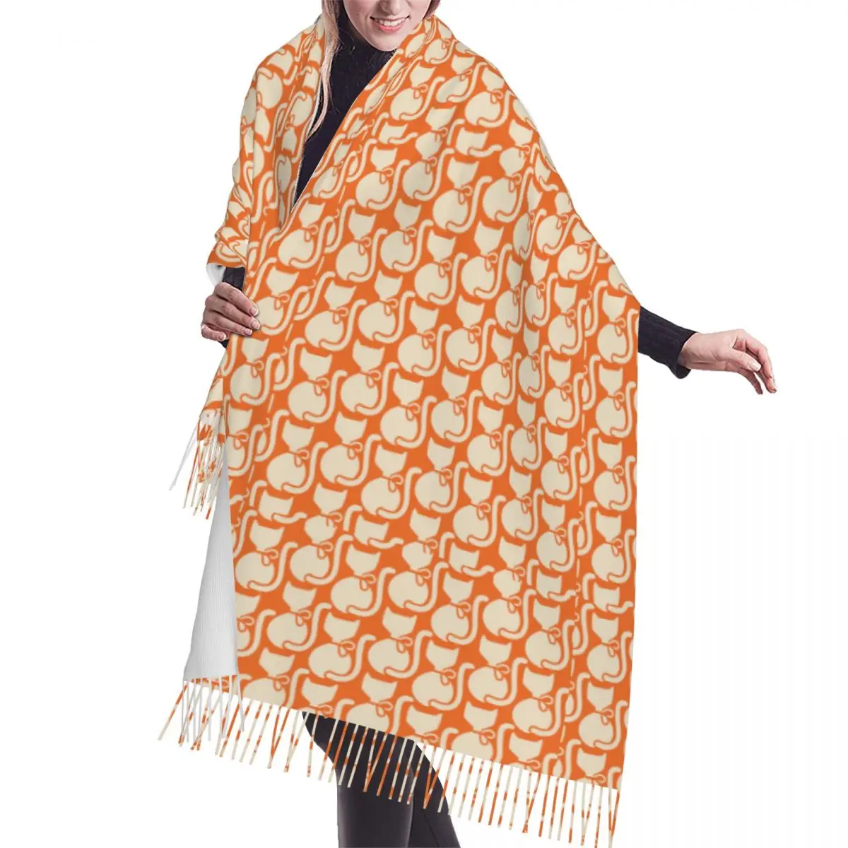 Custom Ladies Long Callie Cat Pattern By Orla Kiely Fashion Versatile Scarves Women Winter Soft Warm Tassel Shawl Wrap Scarf
Custom Ladies Long Callie Cat Pattern By Orla Kiely Fashion Versatile Scarves Women Winter Soft Warm Tassel Shawl Wrap Scarf