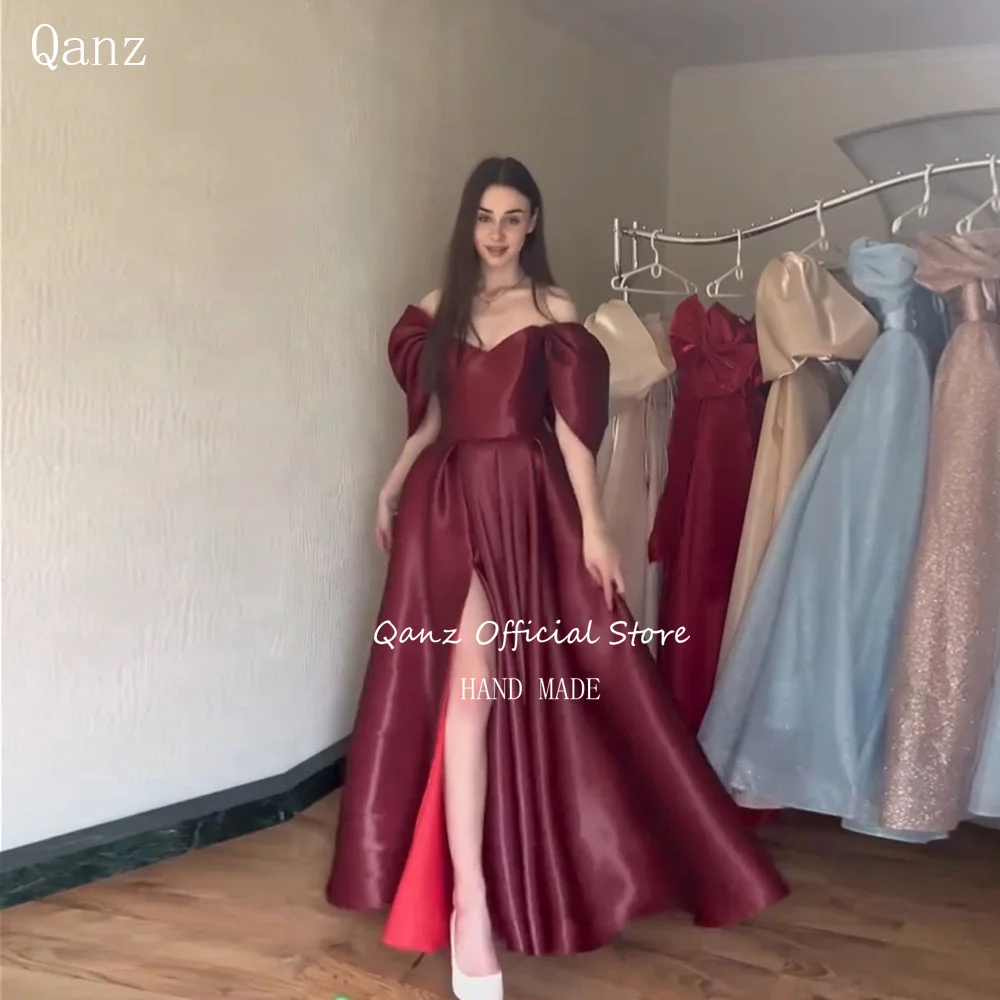 Qanz Burgundy High Slit Evening Dresses Off Shoulder Backless Vestidos De Fiesta Elegantes Long A Line Prom Dress Customized
Qanz Burgundy High Slit Evening Dresses Off Shoulder Backless Vestidos De Fiesta Elegantes Long A Line Prom Dress Customized