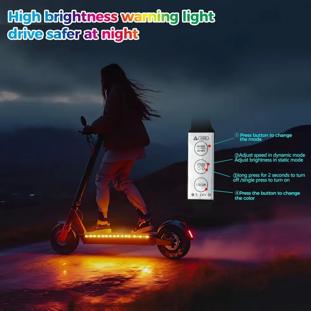 Creative Battery Powered Scooter LED Lights Multi-Color Dream Color Bicycle Ambient Light DIY RGB Light Strip Night Riding
Creative Battery Powered Scooter LED Lights Multi-Color Dream Color Bicycle Ambient Light DIY RGB Light Strip Night Riding