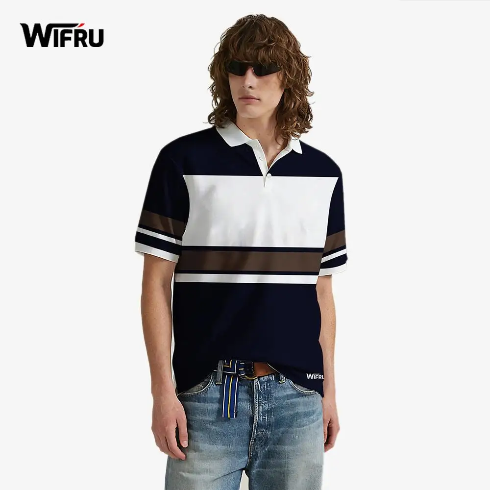 Vintage Color Block Striped Polo Shirt Men Business Leisure Lapel Short Sleeve Clothes WIFRU Outdoor Breathable Casual Golf Tops
Vintage Color Block Striped Polo Shirt Men Business Leisure Lapel Short Sleeve Clothes WIFRU Outdoor Breathable Casual Golf Tops