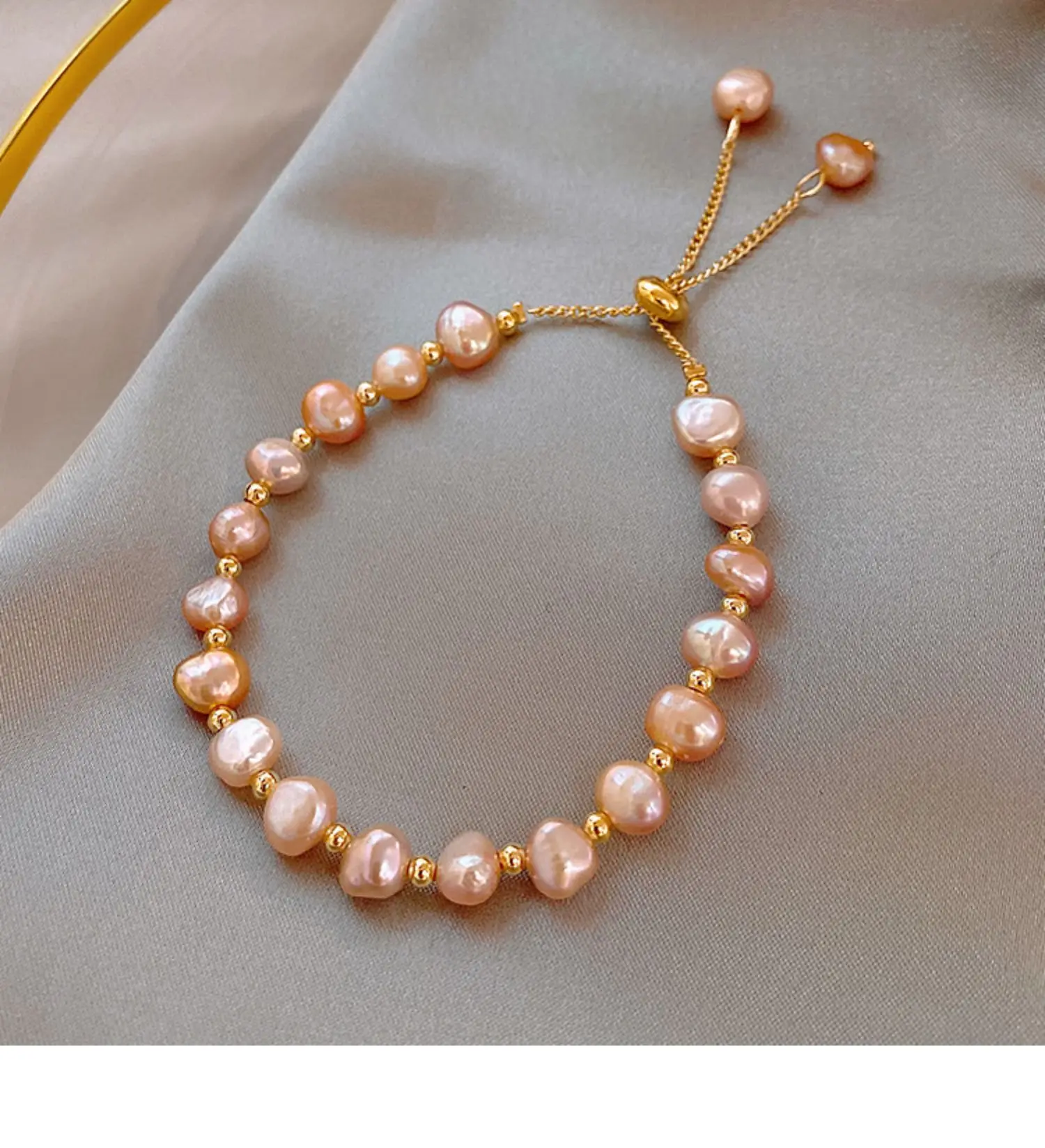 Irregular Pearl Gold Adjustable Slider Dainty Chain Bracelet for Women Girls Bride Bridesmaid Gift
Irregular Pearl Gold Adjustable Slider Dainty Chain Bracelet for Women Girls Bride Bridesmaid Gift