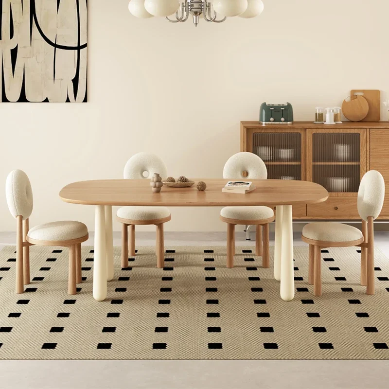 French cream oval creative solid wood dining table Nordic wabi wind small apartment household log dining table and chair
French cream oval creative solid wood dining table Nordic wabi wind small apartment household log dining table and chair