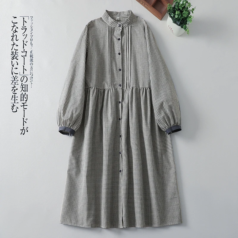 NYFS 2025 Spring Autumn New Japanese Woman Dresses Vestidos Robe Ete Femme Elbise Cotton Linen Plaid Long Sleeves ShirtDress
NYFS 2025 Spring Autumn New Japanese Woman Dresses Vestidos Robe Ete Femme Elbise Cotton Linen Plaid Long Sleeves ShirtDress